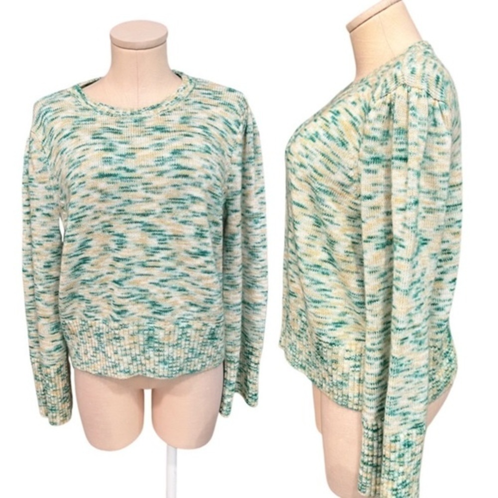 Lc Lauren Conrad Wide Sleeves Crew Neck Melange Sweater